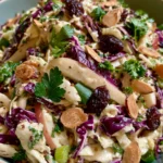 Golden Curry Coleslaw with Apple, Raisins, Toasted Almonds & Creamy Dressing
