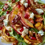Golden Delicata Squash & Apple Salad with Gorgonzola, Pomegranate, Candied Pecans & Hot Honey