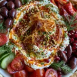 Greek Feta Board with Whipped Feta, Hot Honey, Crispy Onions & Pistachios