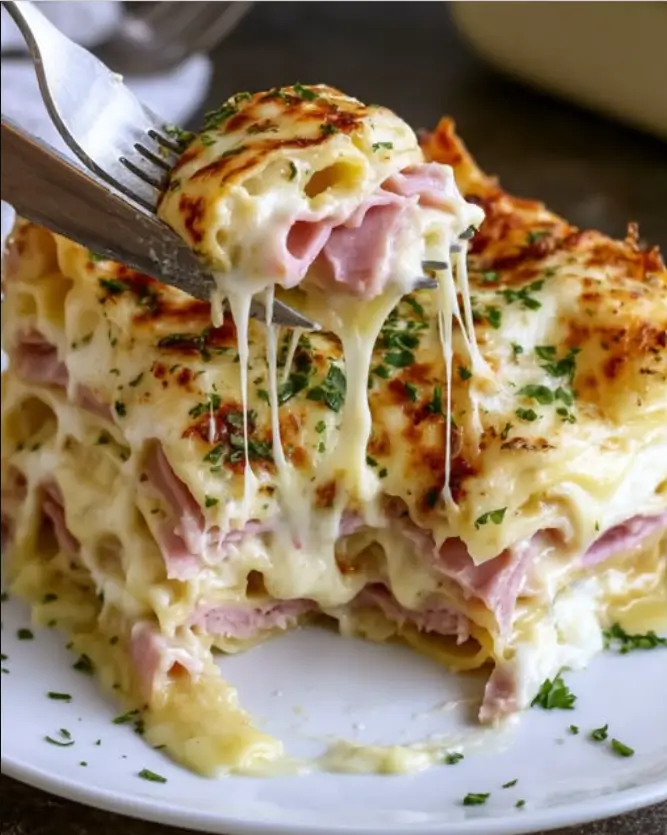 Ham & Cheese Lasagna Bake
