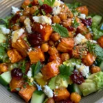 Honey-Roasted Sweet Potato & Chickpea Salad with Feta