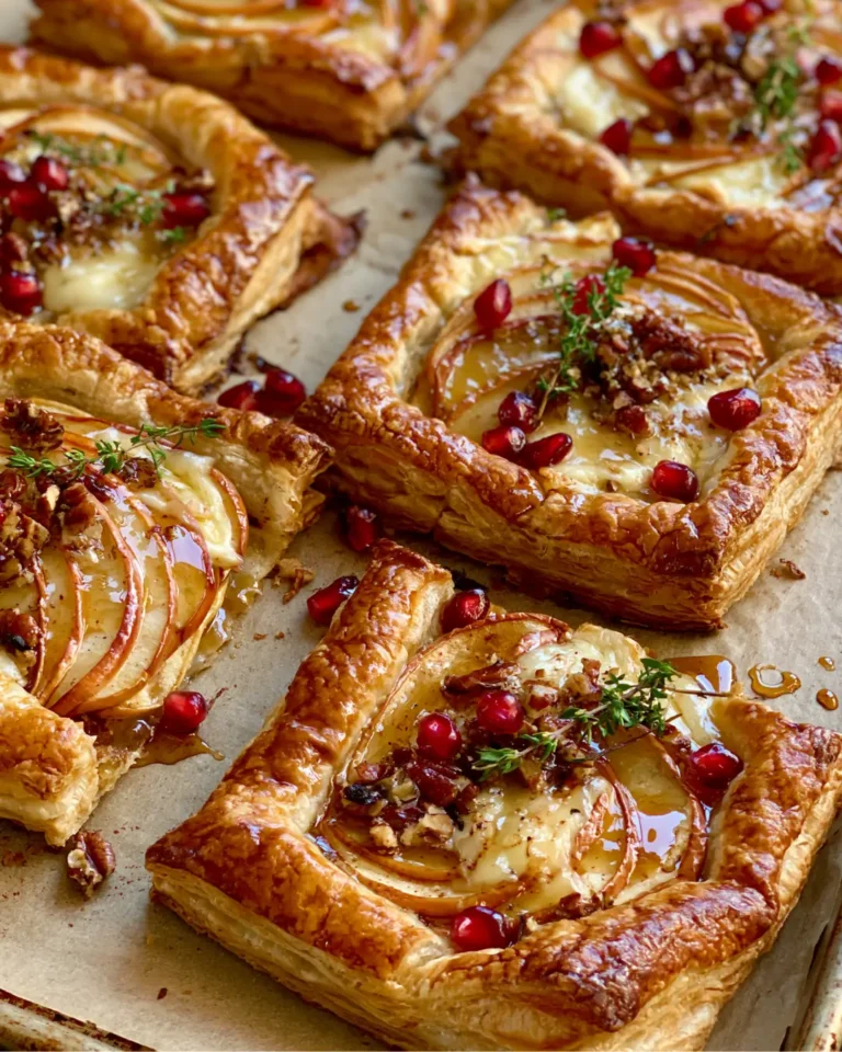 Honeycrisp Apple, Brie & Pecan Puff Pastry Squares