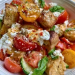 Irresistible Panzanella Salad with Whipped Feta, Crispy Bread, Tomatoes & Hot Honey