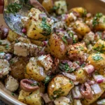 Mediterranean Potato Salad with Sumac, Feta, Red Onion, Olives & Fresh Herbs