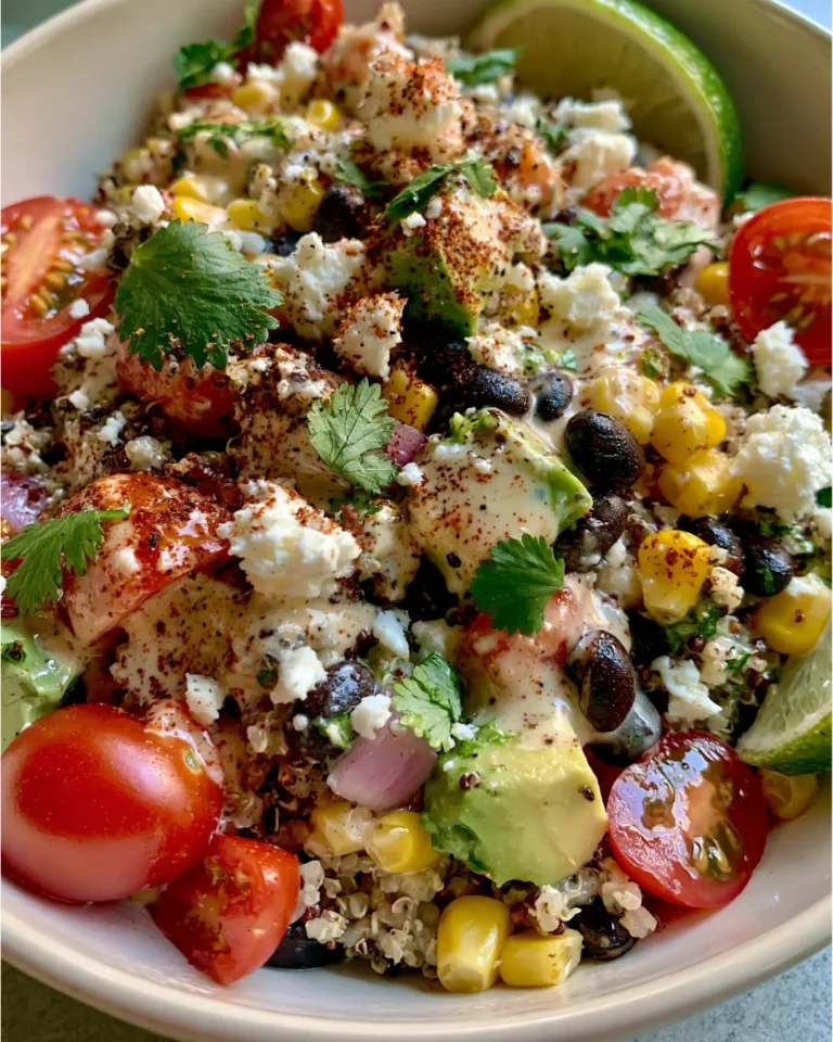 Mexican Quinoa Salad with Black Beans, Avocado, Corn & Feta