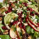 Pear, Apple & Cranberry Christmas Salad with Feta Snowflakes