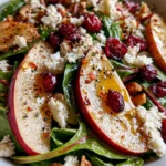 Pear, Apple & Cranberry Christmas Salad with Feta Snowflakes