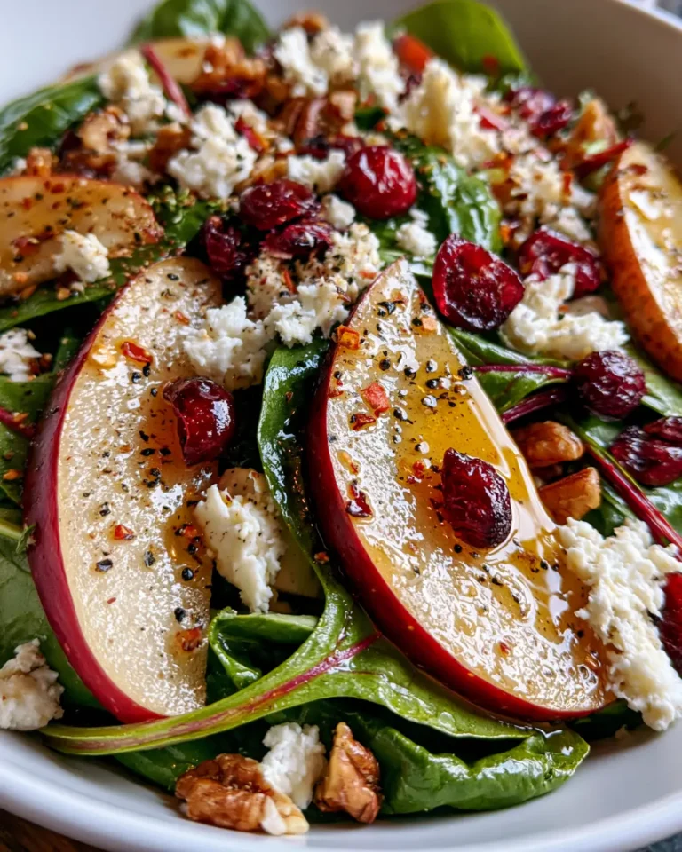 Pear, Apple & Cranberry Christmas Salad with Feta Snowflakes