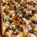 Pear & Blue Cheese Flatbread with Walnut-Honey Drizzle