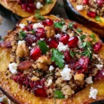 Quinoa-Stuffed Roasted Acorn Squash with Cranberries, Walnuts & Feta