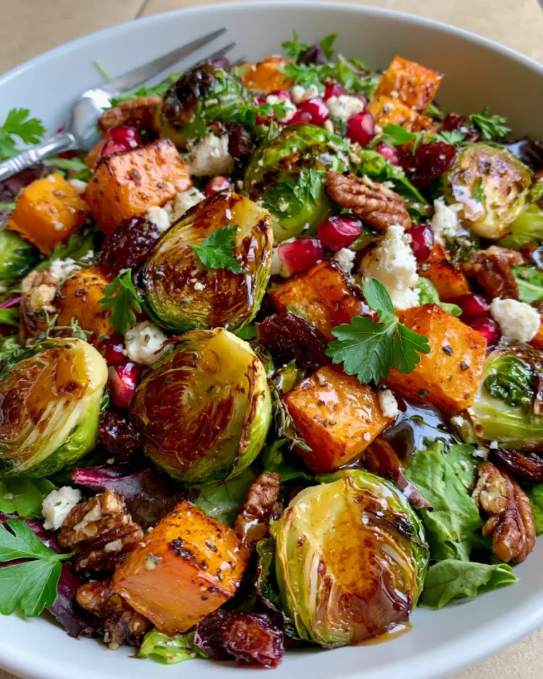Roasted Brussels Sprouts & Butternut Squash Salad