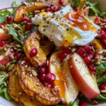 Roasted Delicata Squash & Apple Salad with Burrata, Pomegranate, Pepitas & Hot Honey