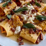Roasted Pumpkin Pasta Roll-Ups with Burrata, Crispy Sage, Candied Pecans & Hot Honey