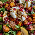 Roasted Pumpkin & Pear Salad with Burrata, Pomegranate, Candied Walnuts & Maple Balsamic
