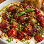 Roasted Tomato & Burrata Dip with Chilli Honey, Basil & Crunchy Pistachios