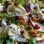 Shaved Fennel & Apple Salad with Whipped Feta, Cranberries & Candied Walnuts
