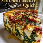 Spinach, Sun-Dried Tomato & Feta Crustless Quiche