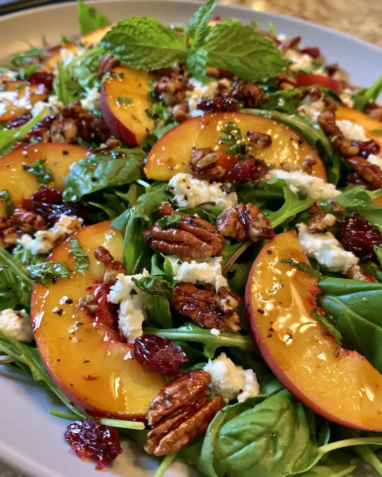 Sweet Peach Salad with Arugula and Goat Cheese