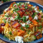 Sweet Potato & Apple Feta Orzo Salad with Hot Honey Balsamic Dressing