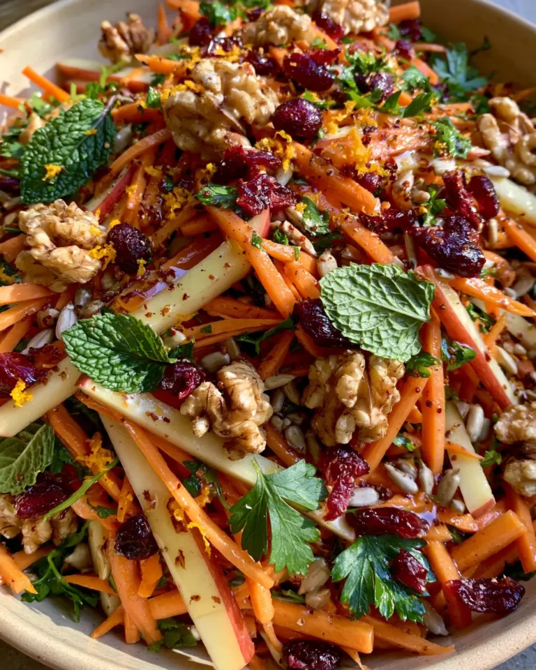 Zesty Apple Carrot Crunch Salad with Dreamy Citrus Dressing