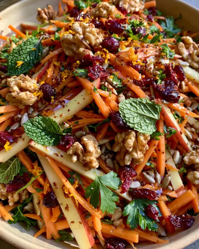 Zesty Apple Carrot Crunch Salad with Dreamy Citrus Dressing