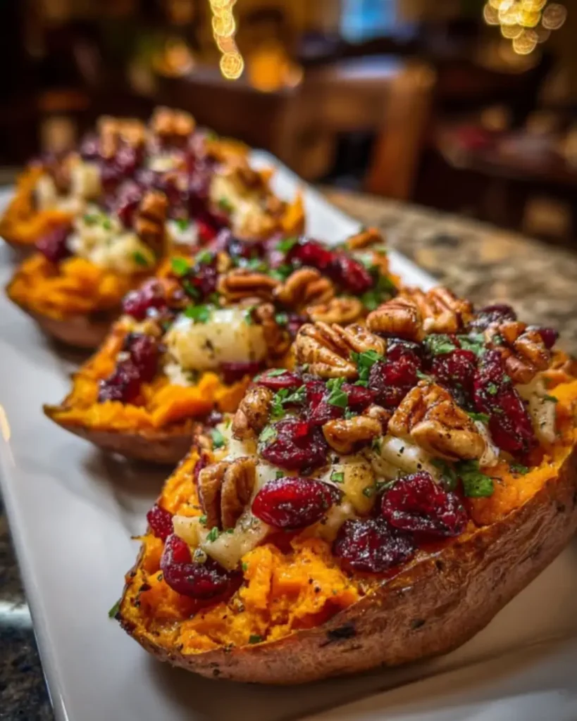 Cranberry Apple Twice-Baked Sweet Potatoes