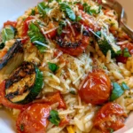 Creamy Orzo with Roasted Vegetables