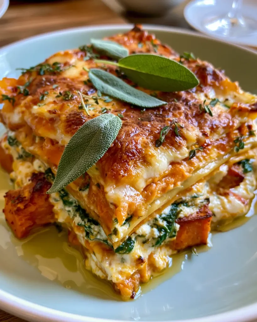 Recipe Using Up Ricotta Creamy Sweet Potato & Spinach Lasagna with Ricotta, Mozzarella & Sage ...