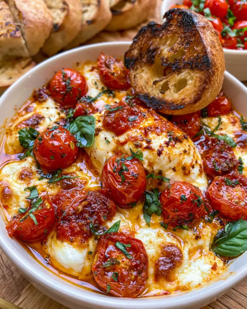 Hot Honey Tomato Burrata Dip