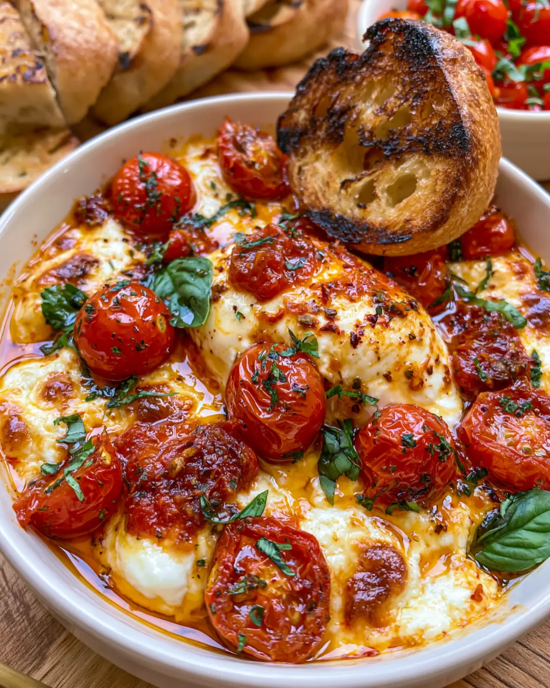 Hot Honey Tomato Burrata Dip