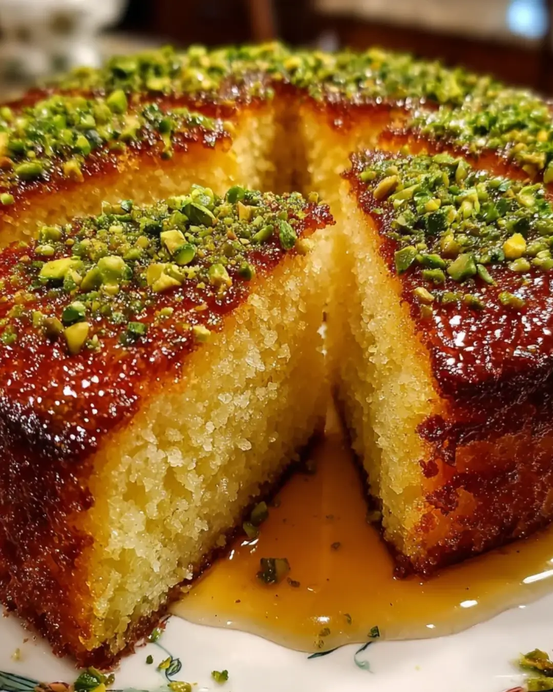 Moist Orange Pistachio Cake – No Flour Needed