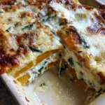 Roasted Butternut Squash & Spinach Lasagna with Ricotta & Mozzarella