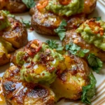 Smashed Potatoes with Creamy Avocado and Chili Honey
